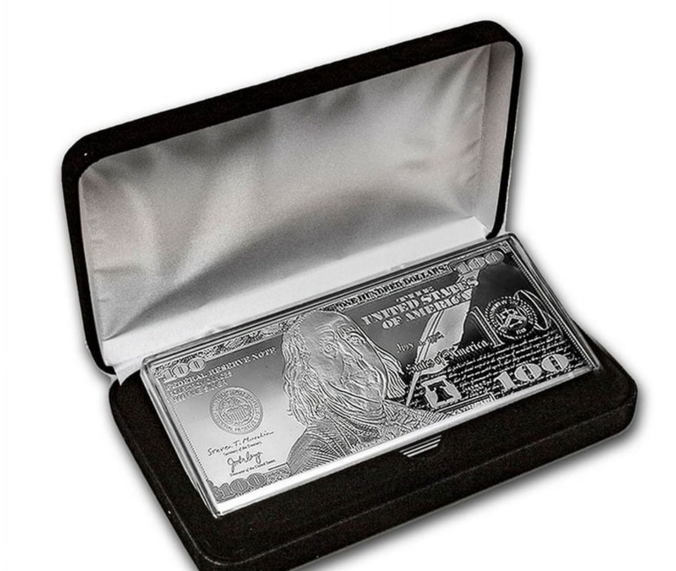 4 oz Silver Bar - 2020 $100 Bill (w/Box & COA)