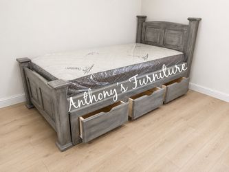 New Twin Bed And Mattress With Drawers