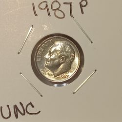 #253 Dime 1987 P Coin 