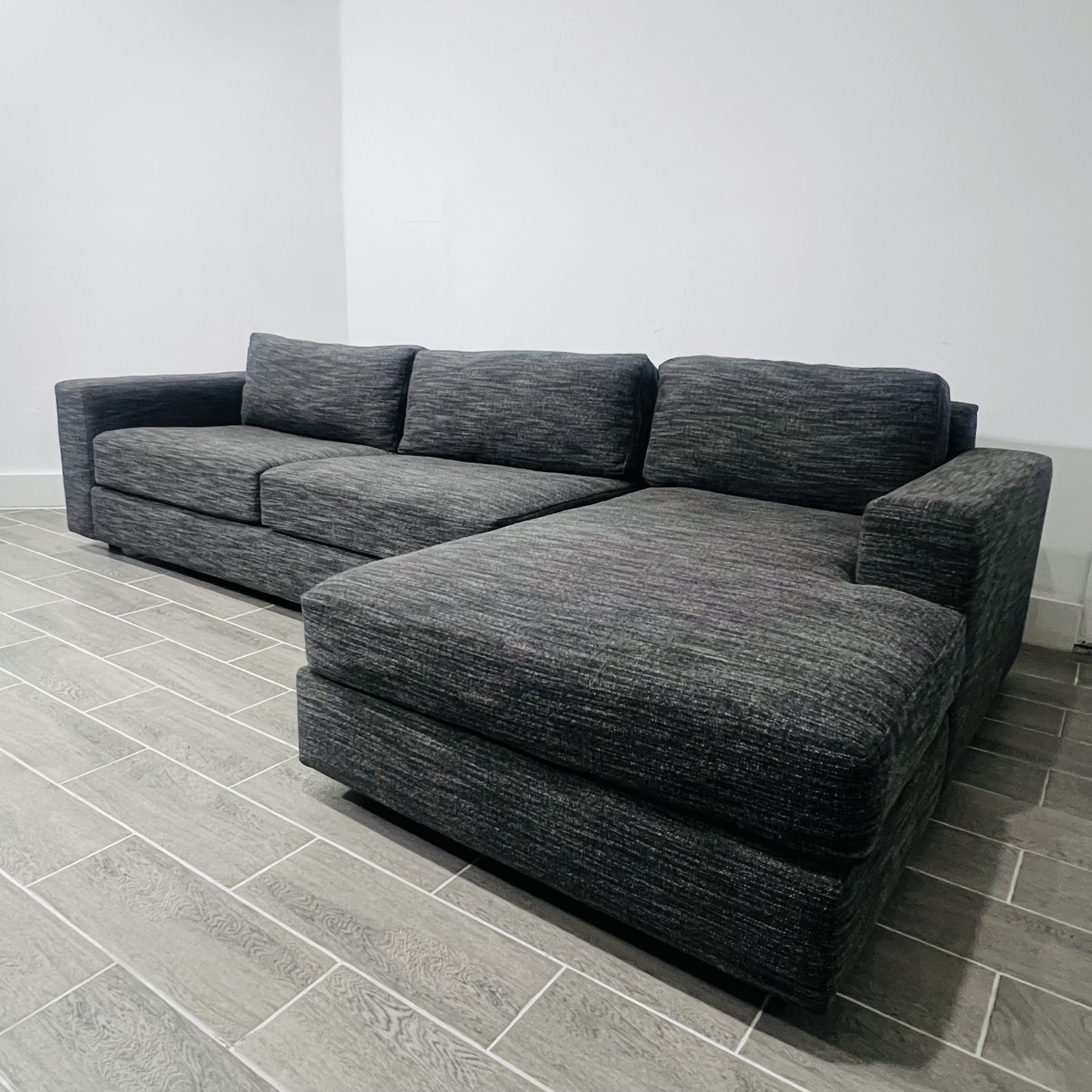 Sectional Black Fabric Couch West Elm Sofa FREE DELIVERY