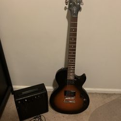Electric guitar with amp