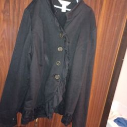 Women's V-Neck Single-Breasted Spring and Autumn Long-Sleeved Irregular Ruffled Office Shirt
