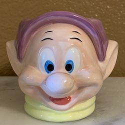 Vintage Disney 3D Dopey Mug Applause Ceramic Coffee Cup Snow White Dwarfs