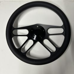 Billet Black 4 Spoke Universal 6 Hole Steering Wheel