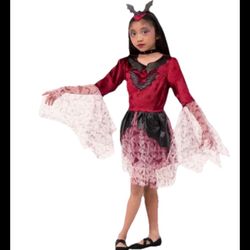 Vampire Dress Girls Size Medium 8-10 Burgundy New 2 Piece Set Dress & Headband, new seal bag, Lon sleeve, Halloween costume, new seal bag,  