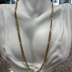 18k Gold Figaro Link Chain 22” Long 