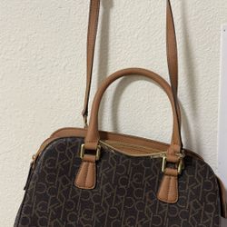 Calvin Klein Handbag. New. Small Brown Logo Handbag.