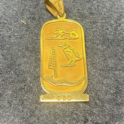 14k Gold Pendant Egyptian Cartouche Hieroglyphics Charm 4.3 Grams / 4 Available/// Send Me Your Offer///.  Only 2 Available 