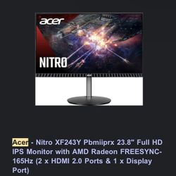 Acer 23” 165hz monitor 