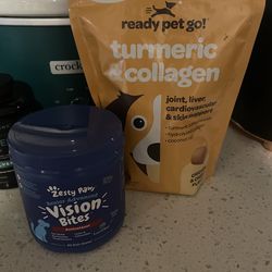 Zesty Paws Vision Bites Ready Pet Go Turmeric Collagen Supplements Chews