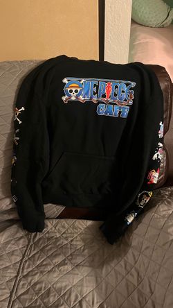 One Piece Cafe Black Graphic Hoodie