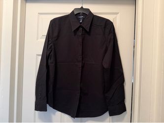 Chaps Women's No Iron XL Long Sleeve Black Cotton Shirt