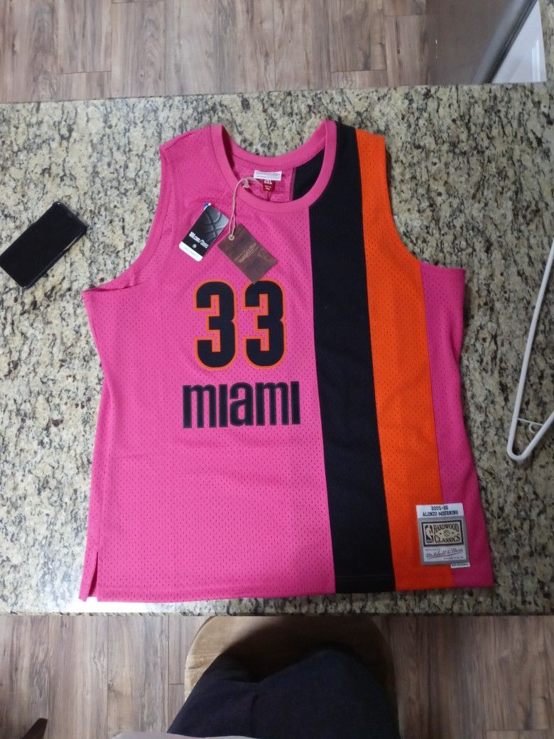 Mitchell and Ness Alonzo Mourning Miami Heat Alternate Jersey. NYT still attached
