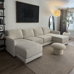 Crate & Barrel Cream Sectional ( Delivery Available )