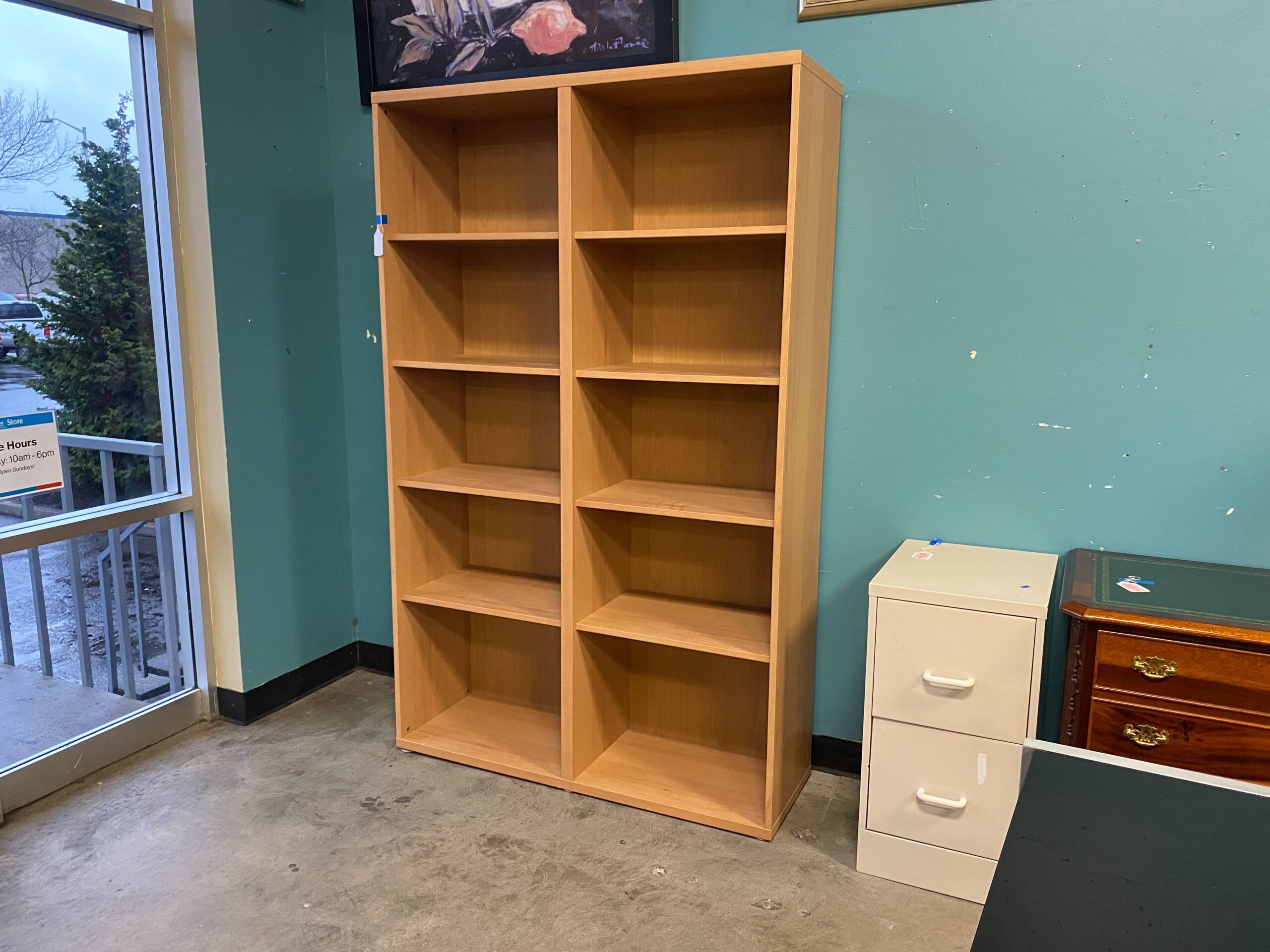 Maple 10 Shelf Side by Side Bookcase