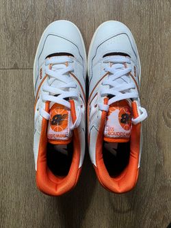 New Balance 550 Sneakers – White/Varsity Orange/Black - Size 9