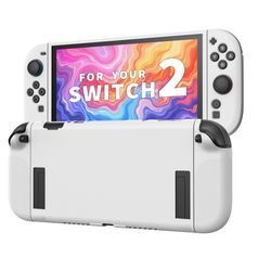 JEMDO Textured Grip Protective Case Compatible with Nintendo Switch 2 (2025) Only – White Matte Shockproof TPU Shell with Anti-Slip Handles, Ergonomic