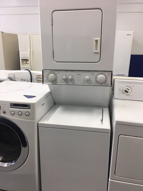 WHIRLPOOL APT SIZE STACK WASHER AND DRYER /6 MONTH WARRANTY for Sale in