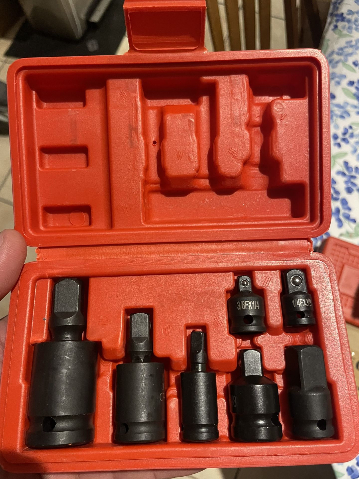 7 pc set (3) universals 1/2,3/8,1/4” and reducers from 1/2 down to 1/4” $25 firm in n Lakeland