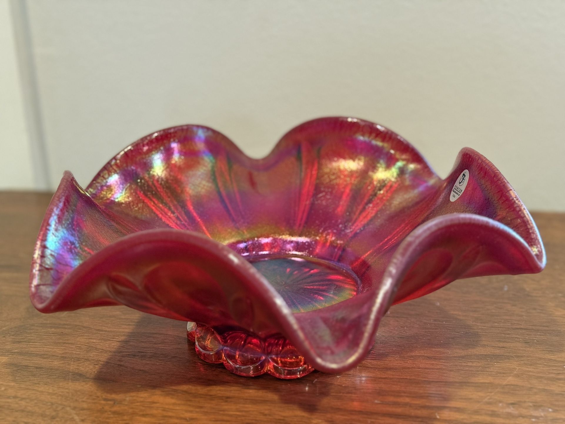Fenton red/i carnival glass bowl / dish
