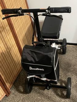 **New** Shiny Pink BlessReach Lightweight Knee Scooter for Adults for Foot Injuries,Knee Pad 300lbs Foldable Leg Knee Scooter, 8'' Rubber Wheels