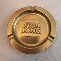 Vintage BURGER KING Metal Ashtray Fast Food Restaurant Advertising 3.5"