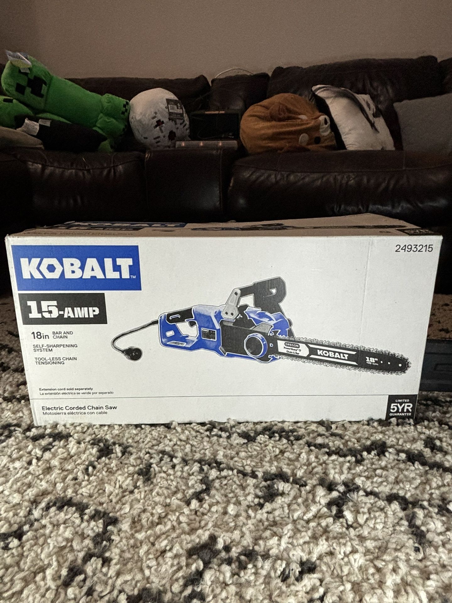 New Kobalt Electric Corded 18" Chainsaw 15 Amp Motor