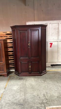 Cherry Wood Corner Armoire Cabinet