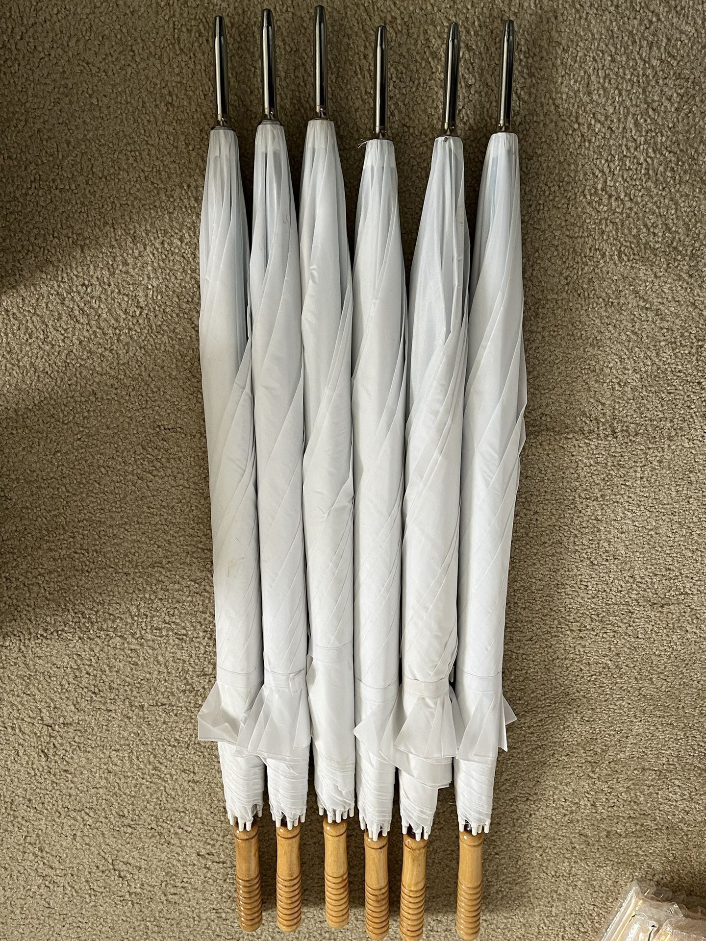 White Wedding Umbrellas