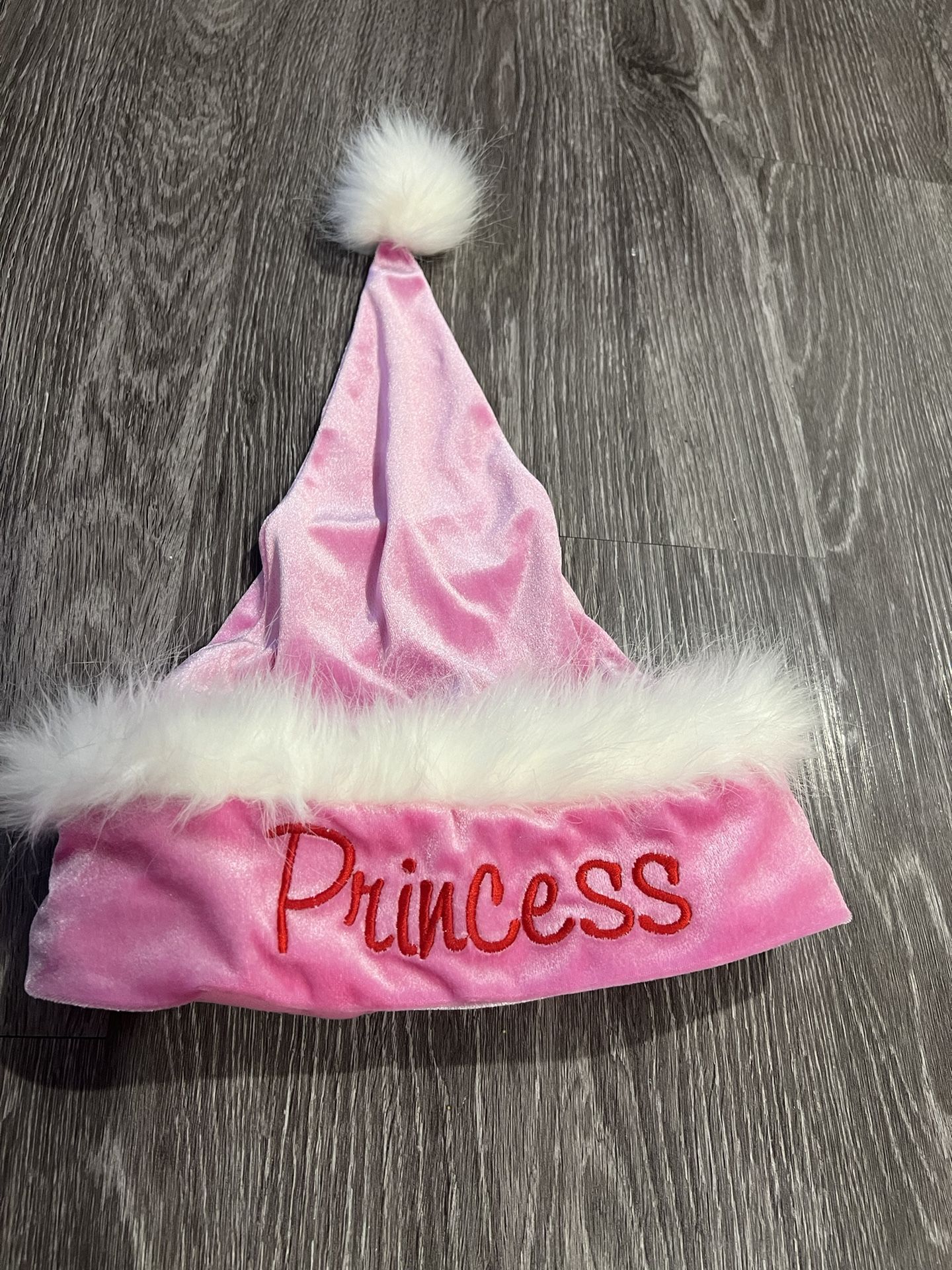 Adult Pink Santa Hat with “PRINCESS” embroidered 
