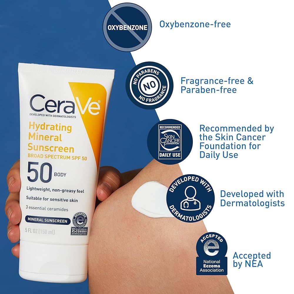CERAVE Hydrating Mineral Sunscreen SPF 50 Body