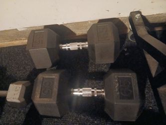 Rubber Hex Dumbbells 35 lb Pair