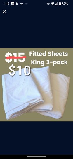 New! Fitted Bedsheets 3-pack King Size