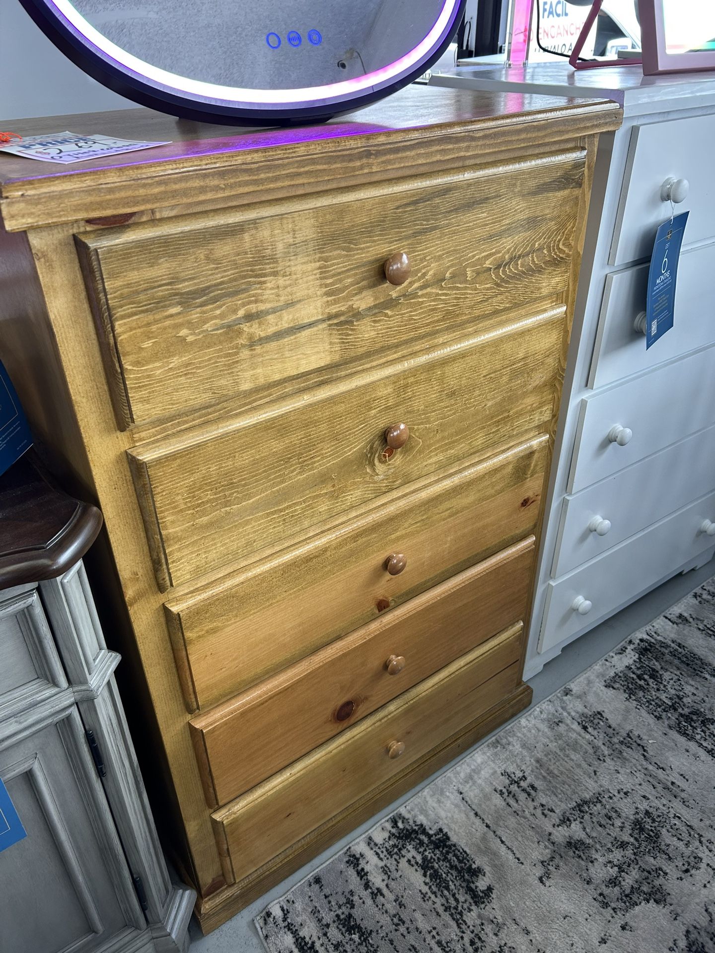 Solid Wood 5 Drawers Dresser Available In Different Colors