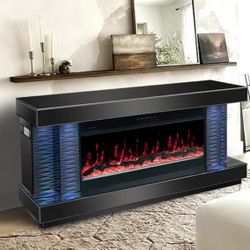 TV STAND BLACK W/ BLUETOOTH SPEAKERS🔥🔥🔥