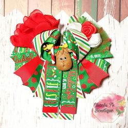 Reindeer Themed Boutique Bow