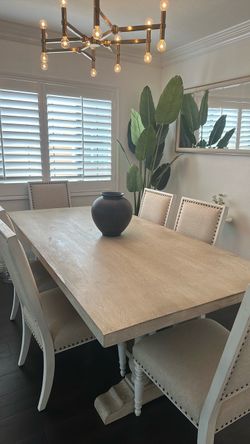Off White 6 Person Dining Room Table