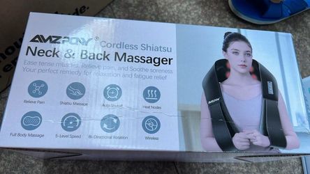 New in box Cordless Neck Massager for Pain Relief Deep Tissue Rechargeable Shiatsu Neck and Back Massager with Heat Kneading Shoulder Massage for Body