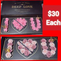 Valentine's Day I Love You Box with Soap Roses Flowers