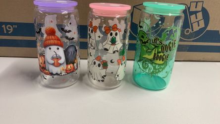Halloween 16oz glass cups
