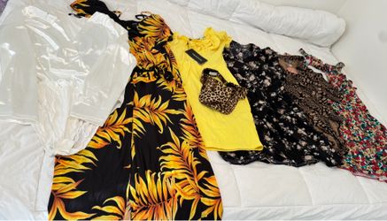 SHEIN Women’s Clothing Lot Size L/XL – 6 Pieces + Leopard Cap