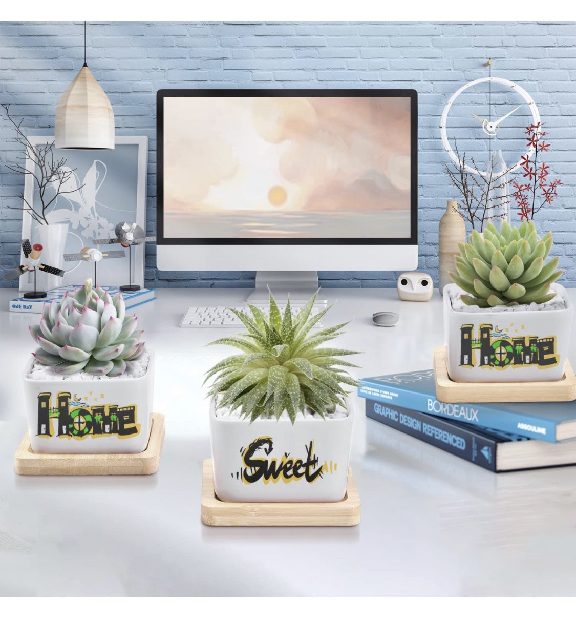 New Home Housewarming Gift, Home Owner Couple Gift Ideas, Personalized Home Sweet Home Succulent Pots Present for First Home Buyer,  for New Home