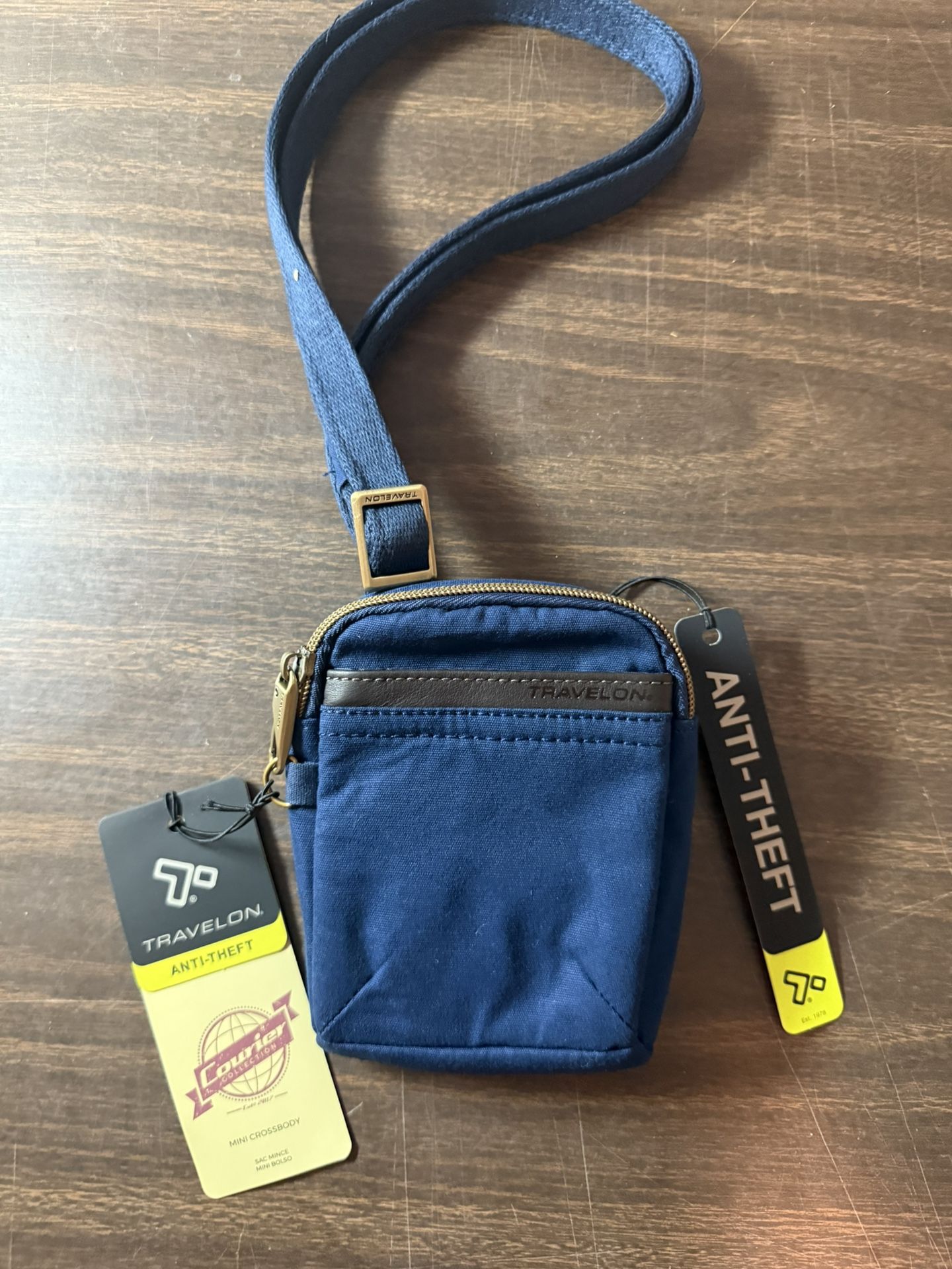 Travelon Anti-Thef Mini Crossbody Travel Bag NWT Blue