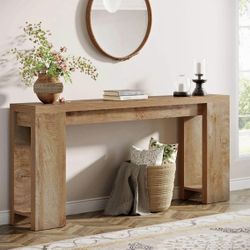 F2002 70.9" Wood Console Table, Farmhouse Sofa Table Entryway Table