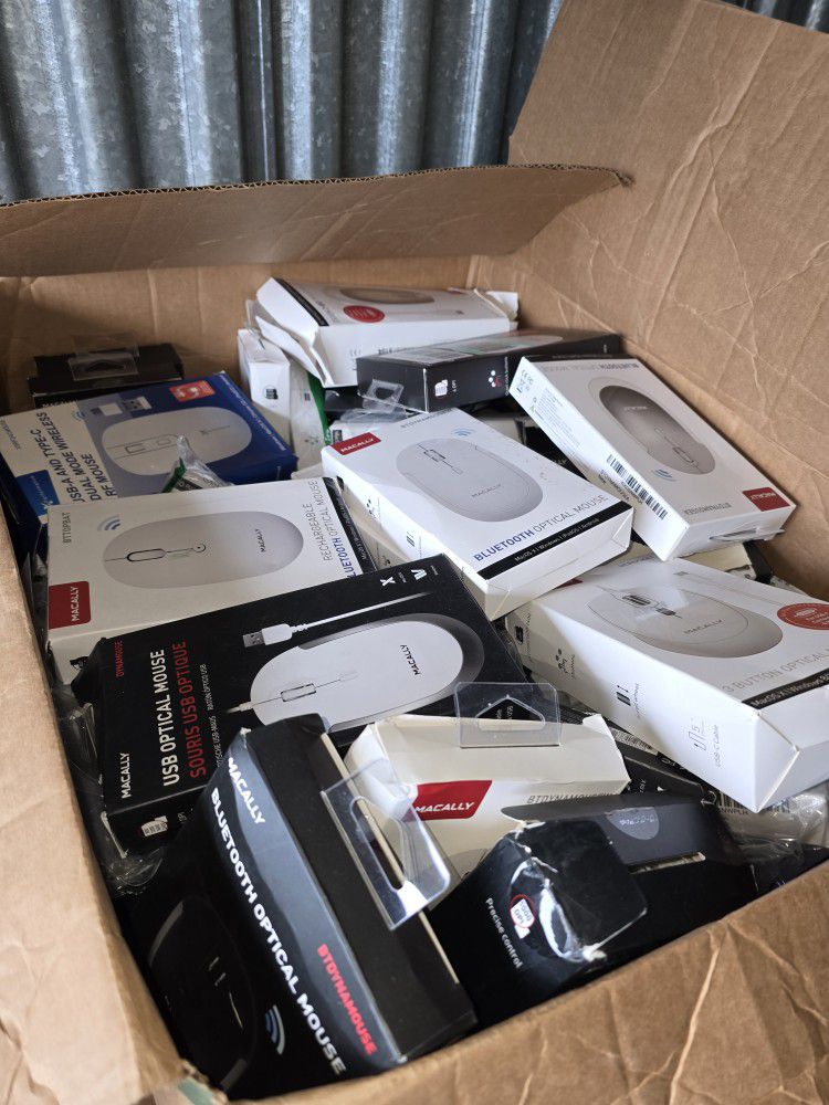 Wired, Bluetooth, and Wireless Mouse,  Boxes