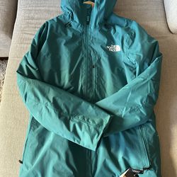 The North Face Men's Large ThermoBall Eco Snow Triclimate Jacket Color: Harbor Blue/Gravel