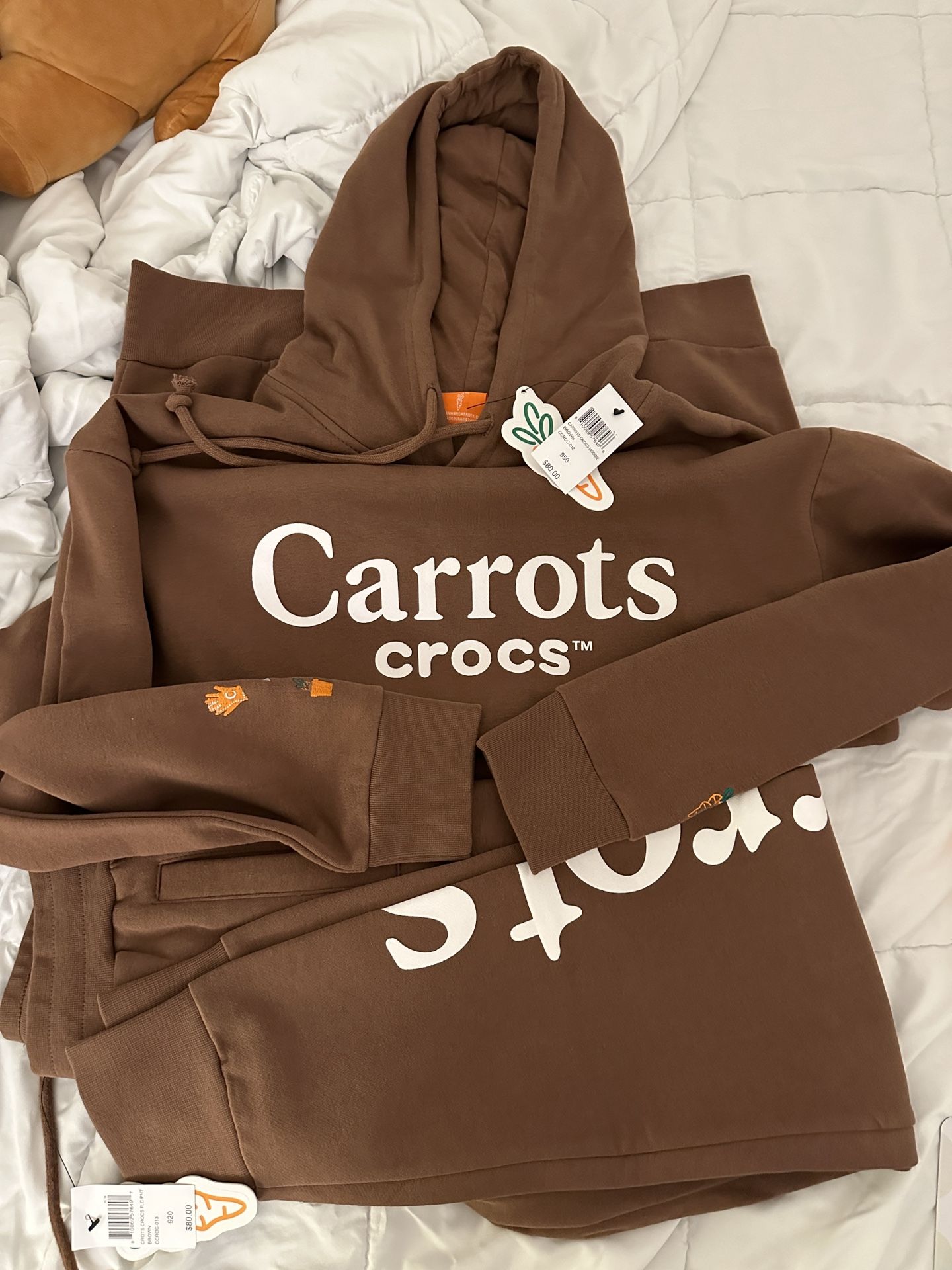 Carrots X Crocs Collab Hoodie And Sweatpants Brown New