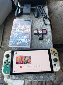 Noo Games $240! Zelda Edition 128GB Big Screen OLED Nintendo Switch 2024 with dock, case, charger. $20! Per Game. Trade up welcome
