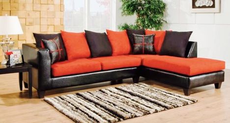 Red and Black Large Sectional ! More specials on couch and loveseat, bedroom suite set available!
