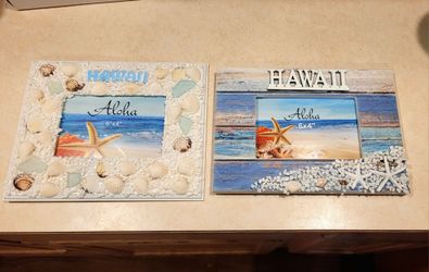 Hawaii Seashell Photo Frames Set of 2